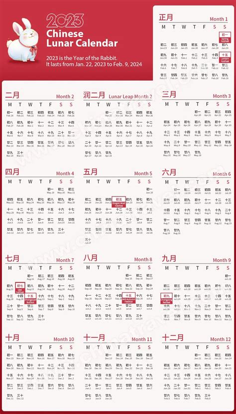 2023日历|Year 2023 Calendar – China